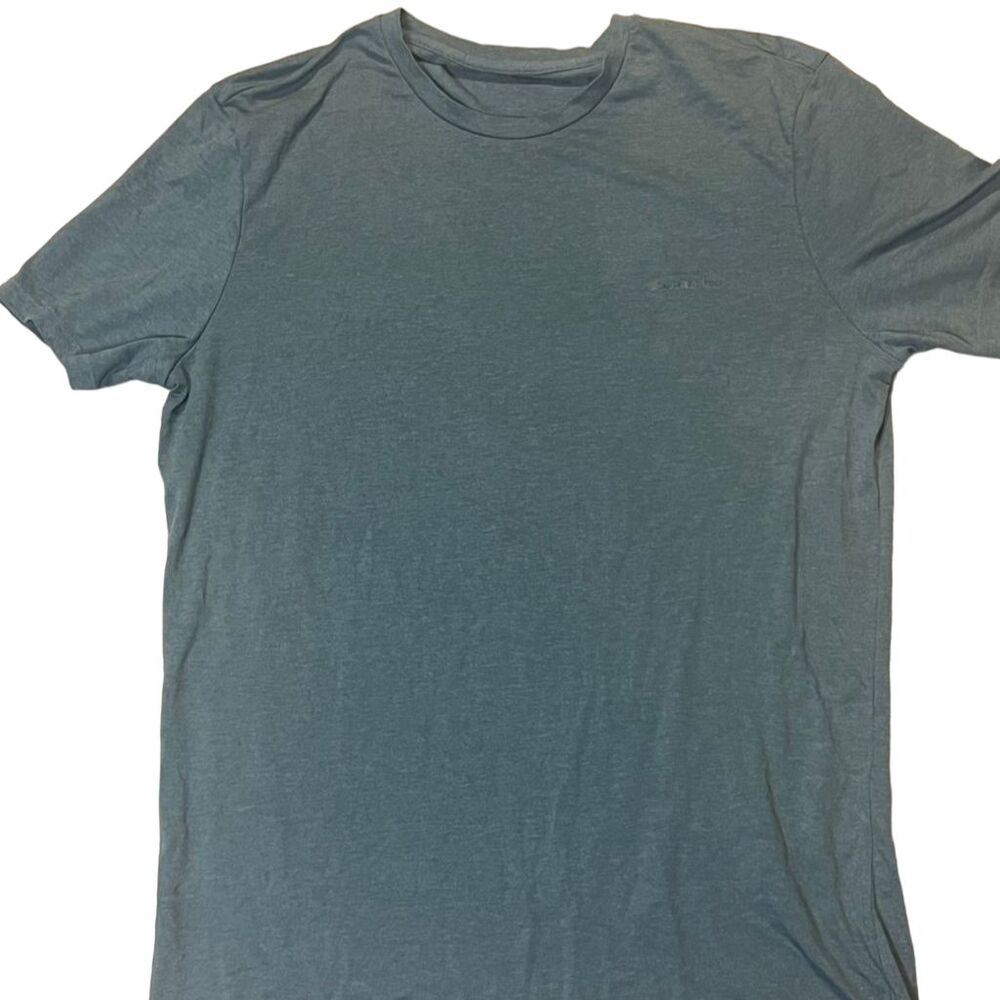 Columbia Men's L Heather Blue Crewneck T-Shirt Breathable Logo Short Sleeve